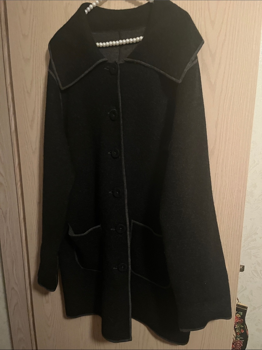 SPANNER Black Button-Front Sweater Cardigan Coat